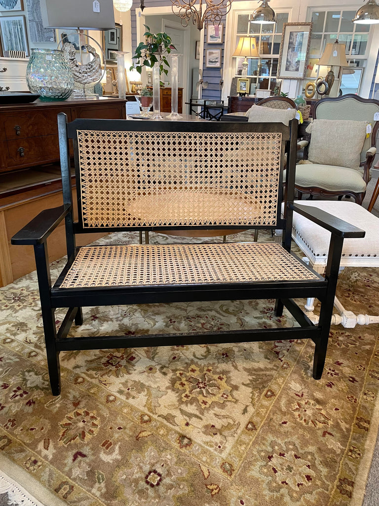 Cane settee deals bench